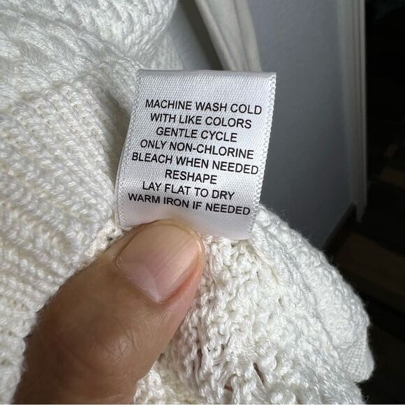 New! Lety & Me Josey Elbow Patch Crew Neck Knit White Women’s Sweaters Sz XL - Picture 10 of 11